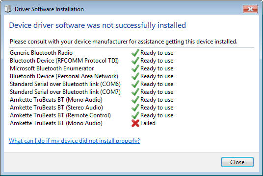 Standard Serial Over Bluetooth Link Driver