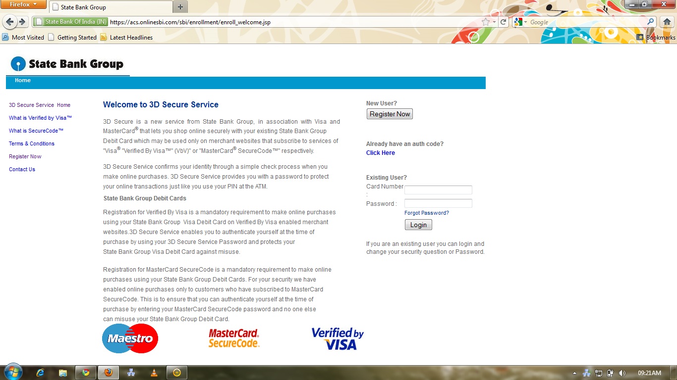 SBI Debit Card 3D Secure Code Registration | TechEnclave ...