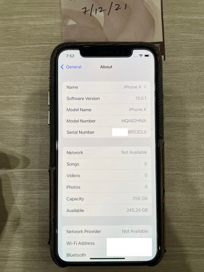 iPhone X - 256GB - 95% Battery - Info Screen.jpeg