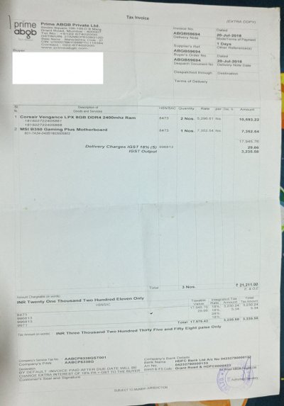 Invoice Corsair Vengeance LPX 2400.jpg