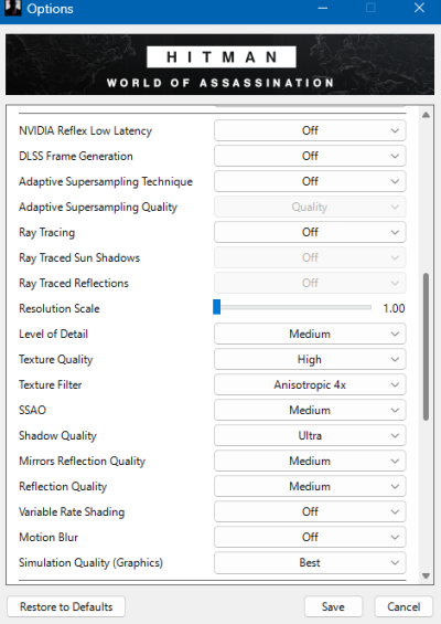 Hitman Benchmark Settings.png