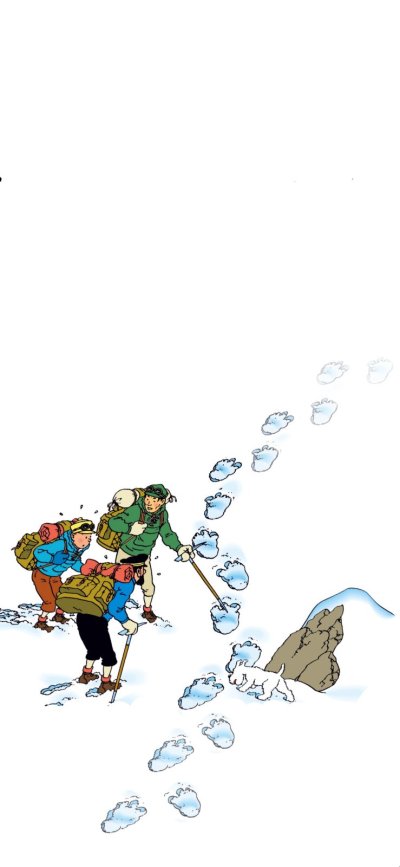 Tintin in tibet yeti foot prints.jpg