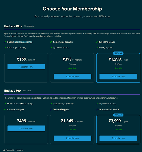 membership plans