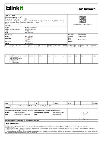 bt invoice