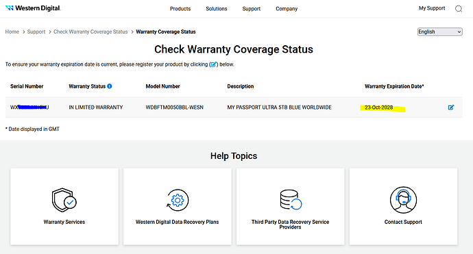 warranty status