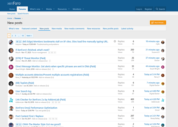 xenforo new posts