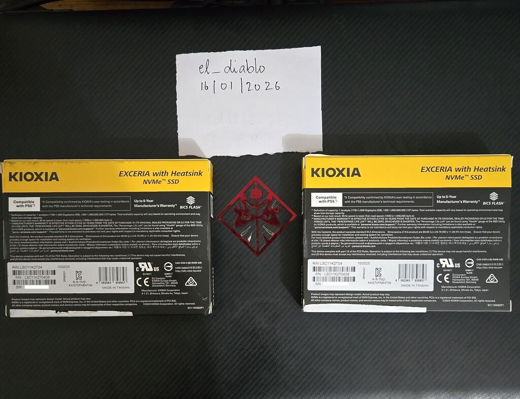 2TB KIOXIA(Toshiba) EXCERIA Gen 4 SSD with Heatsink and under full