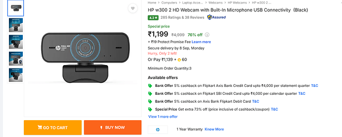 Screenshot 2025-09-04 at 10-16-08 HP w300 2 HD Webcam with Built-In Microphone USB Connectivity - HP Flipkart.com